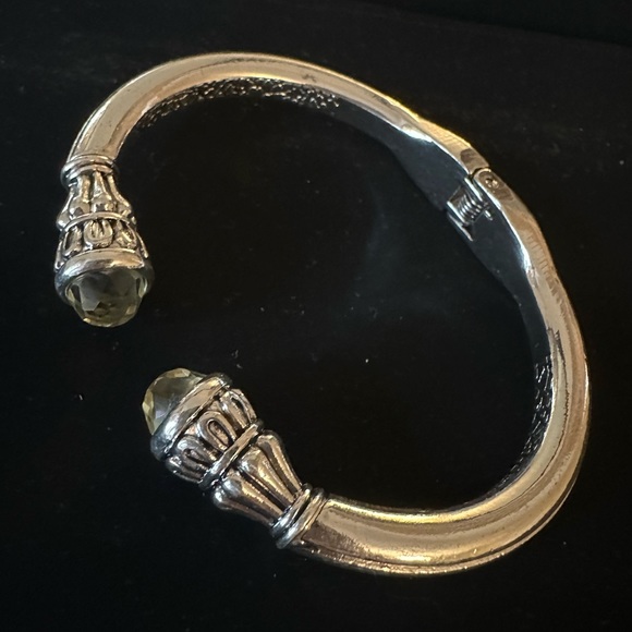 Yellow Topaz Wrap Bangle Diamonds - Picture 2 of 7
